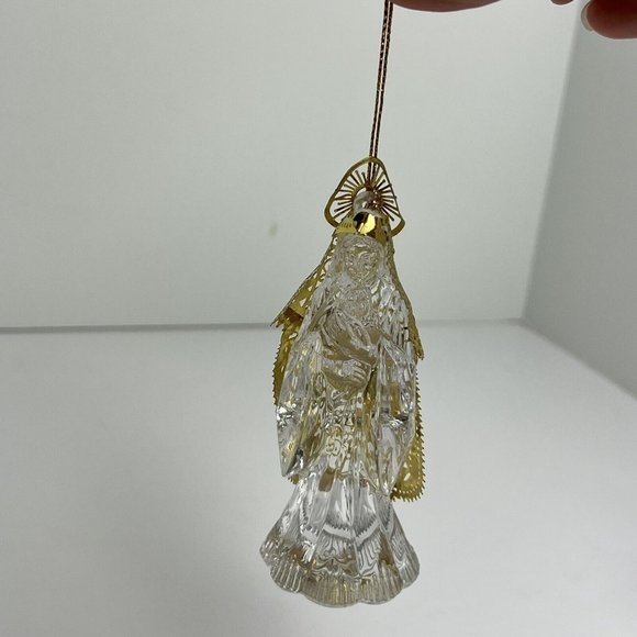 Virgin Mother Mary Christmas Ornament Clear Acrylic 4" Religious Holiday Vintage - Picture 7 of 12